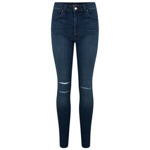 J Brand Women's Blue Denim Maria High Rise Skinny Jeans Fix Destruct Size 26